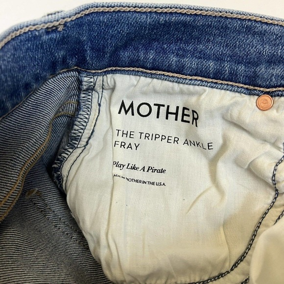 Mother Denim Tripper Ankle Fray Flare Jeans in Play Like A Pirate Size 25 - Picture 8 of 9